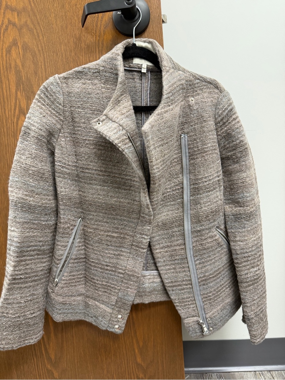 Joie Gray Textured Moto Jacket